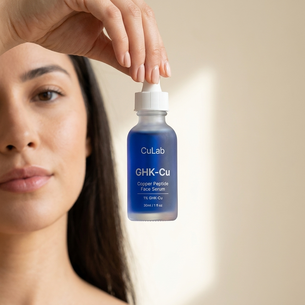 Customer holding CuLab serum
